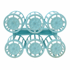 Porte-bouteilles vintage en plastique bleu turquoise — 6 compartiments