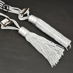 2 grosses embrasses pompon gland de clé cordon gris passementerie pour rideau style Houles neuf