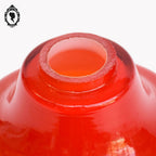 Abat jour tulipe globe rond en verre opaline rouge vintage année 70