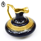 Aiguière saucière vase pot en porcelaine de Limoges bleu cobalt doré