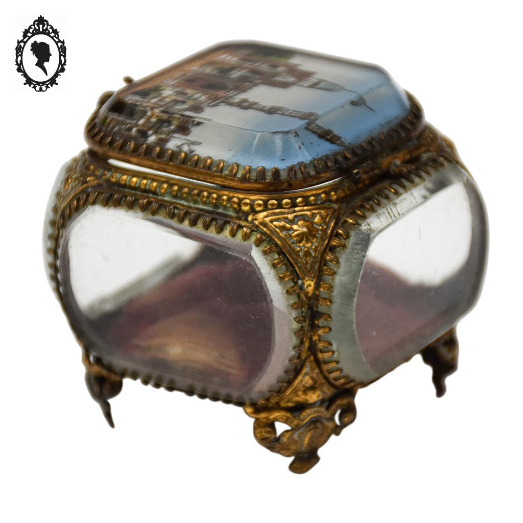 Boite à bijoux coffret 5 verres biseautés Napoléon III Le Caire ancien