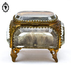 Boite à bijoux coffret 5 verres biseautés Napoléon III ancienne