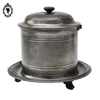 Boite à biscuits friandises tabacs en métal gris ou argenté ancienne