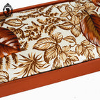 Boîte à gants foulard orangé rectangulaire carton tissu avec un foulard vintage