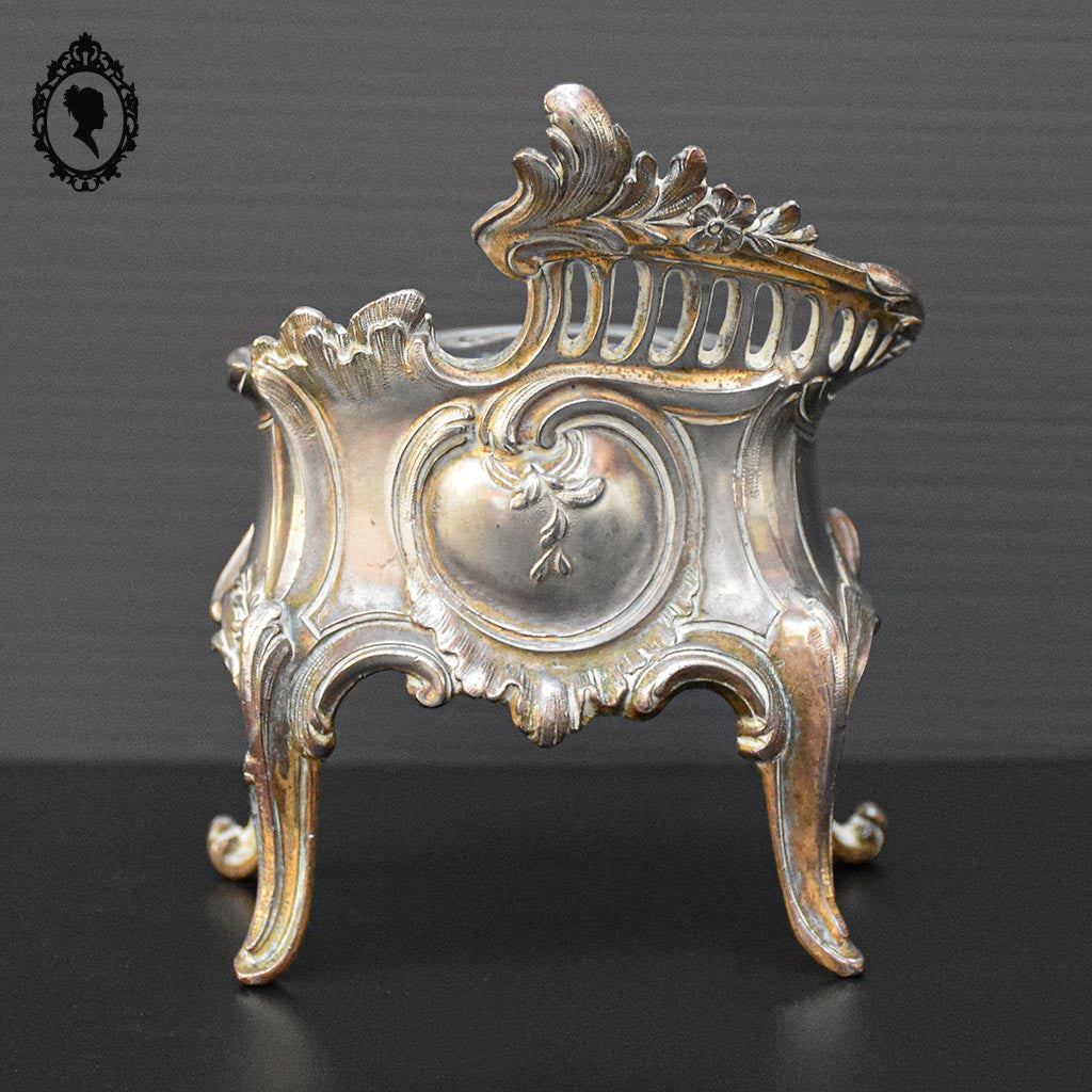 Boite ou coffret à bijoux métal argenté forme commode 1 tiroir ancienne