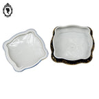 Bonbonnière boite à bijoux bleu de four doré or porcelaine Limoges