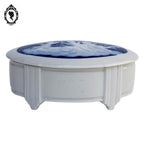 Bonbonnière signée Limoges boîte porcelaine blanche bleu anges