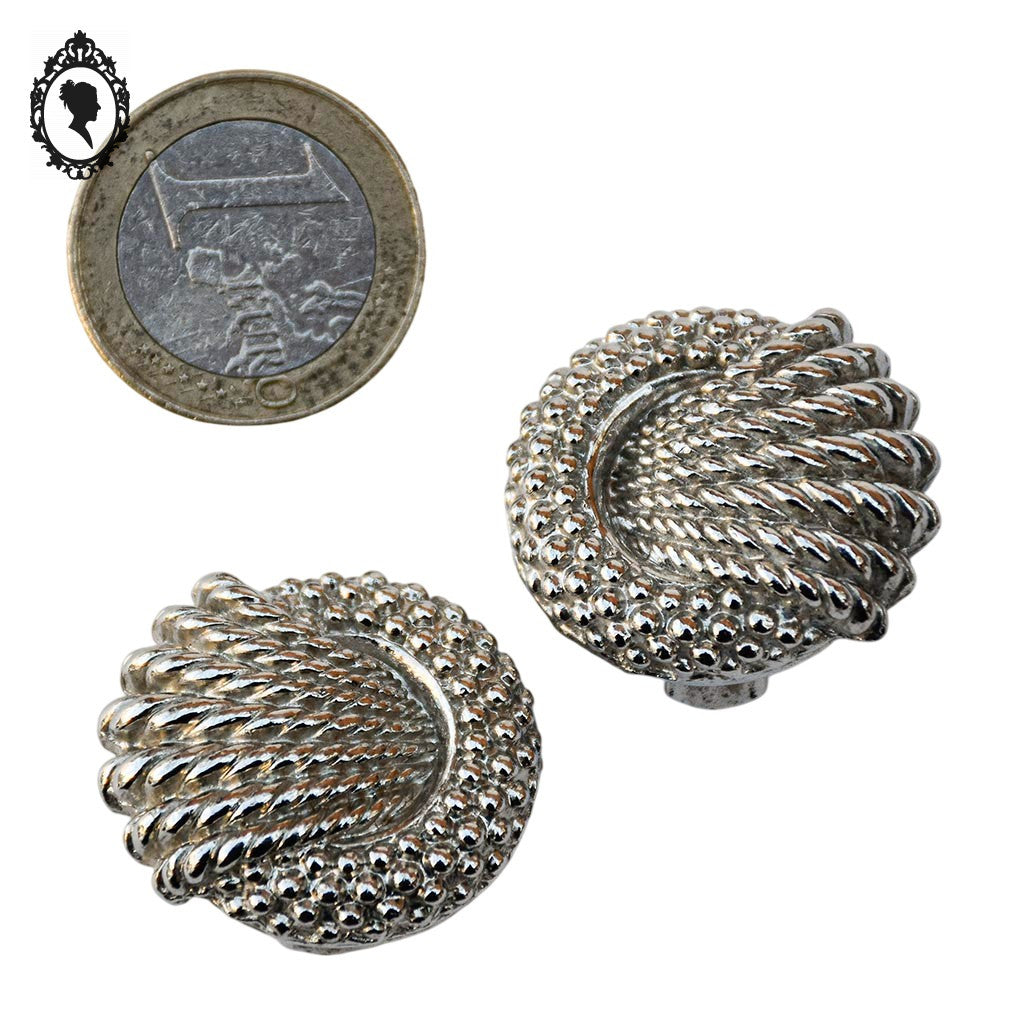 Boucles d’oreilles métal gris croissant de lune vintage