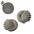 Boucles d’oreilles métal gris croissant de lune vintage