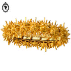 Bracelet jonc manchette articulé soleil doré Boucher vintage