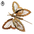 Broche dorée papillon plaqué or signée Monet bijou vintage