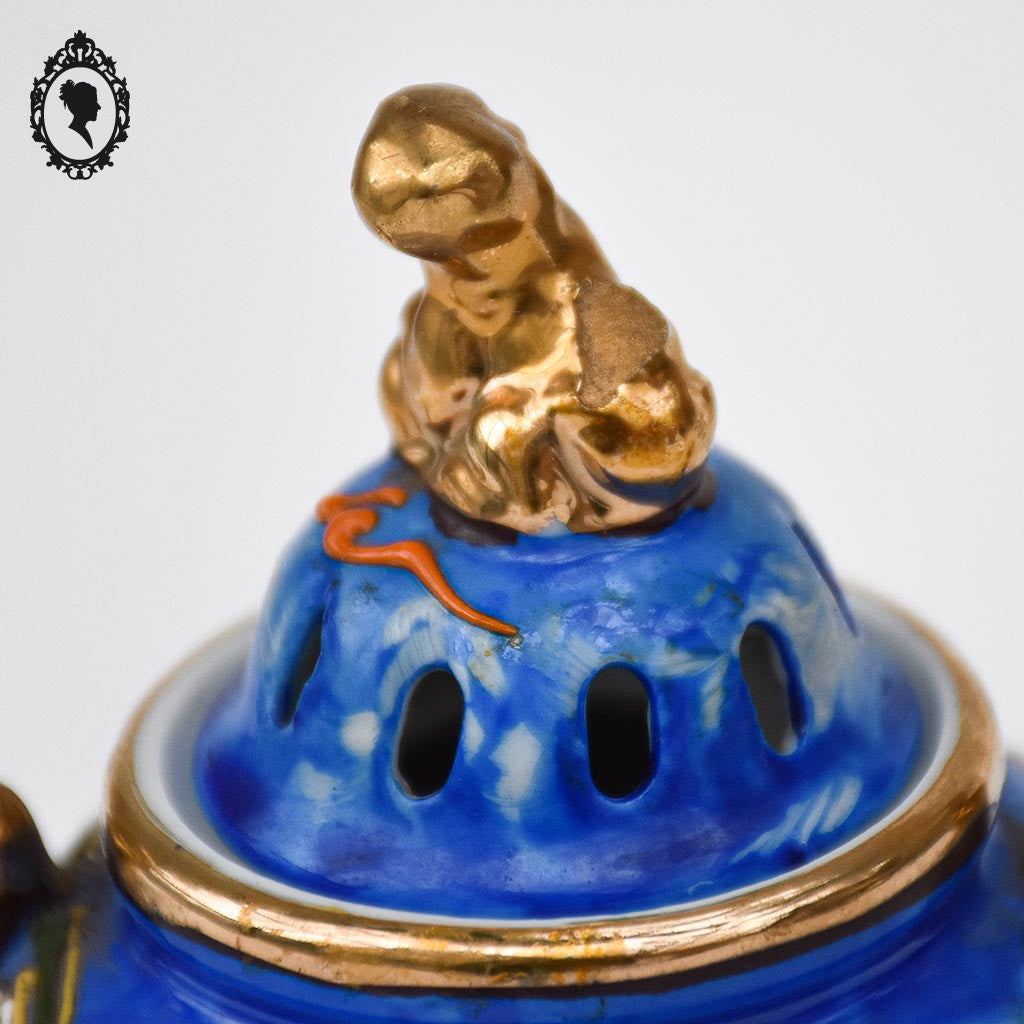 Brûle parfum Satsuma bleu porcelaine collection vintage