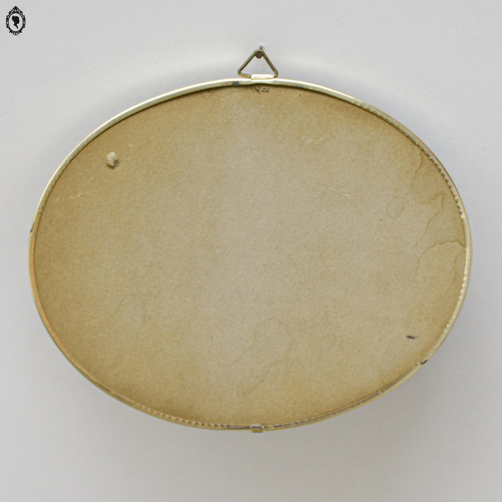 Cadre verre bombé ovale ovoïde thermomètre carte Pont du Gard vintage 18 x 15 cm