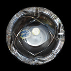 Cendrier Bohemia crystal blanc épais rond ciselé vintage