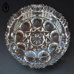 Cendrier en cristal blanc épais rond vintage