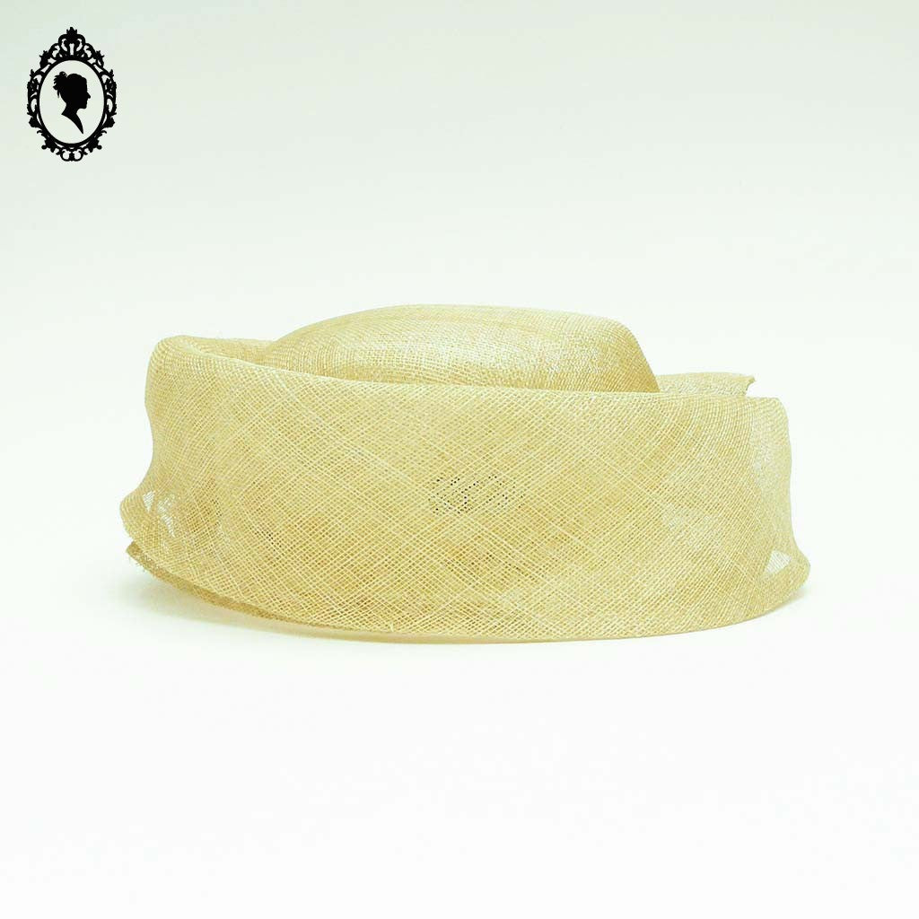 Chic Chapeau femme cérémonie beige clair naturel Joa Nell en sisal NEUF Taille S