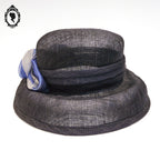 Chic Chapeau femme cérémonie bleu marine JOA NELL sisal paille NEUF Taille S ou 55 cm