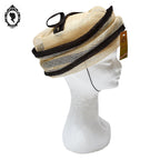 Chic Chapeau femme cérémonie beige marron JOA NELL sisal paille NEUF Taille M ou 56 cm