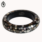 Chic bracelet jonc gris à poids de nacre rigide Nature