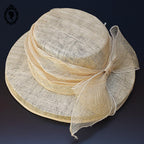 Chic chapeau nœud femme beige fibre naturelle T M  57 cm