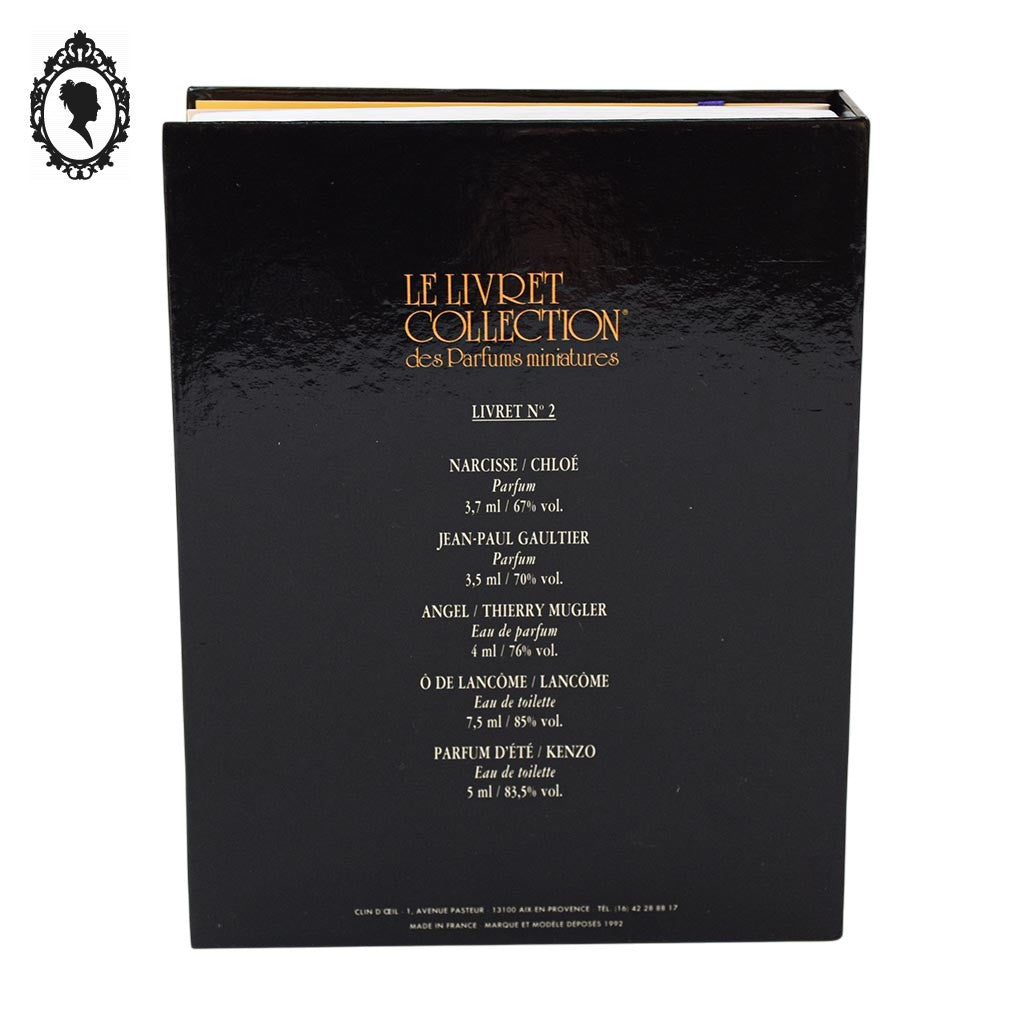 Coffret livre 5 miniatures parfums Préférence n° 2 diverses marques collection