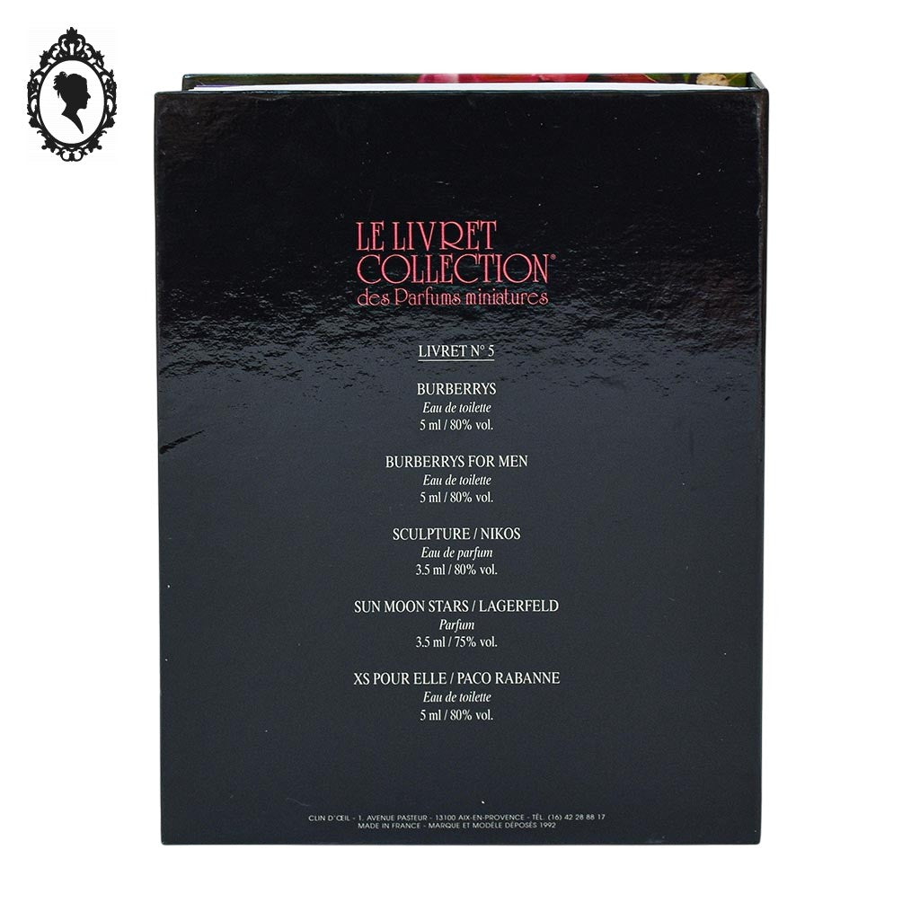 Coffret livre 5 miniatures parfums Préférence n° 5 diverses marques collection