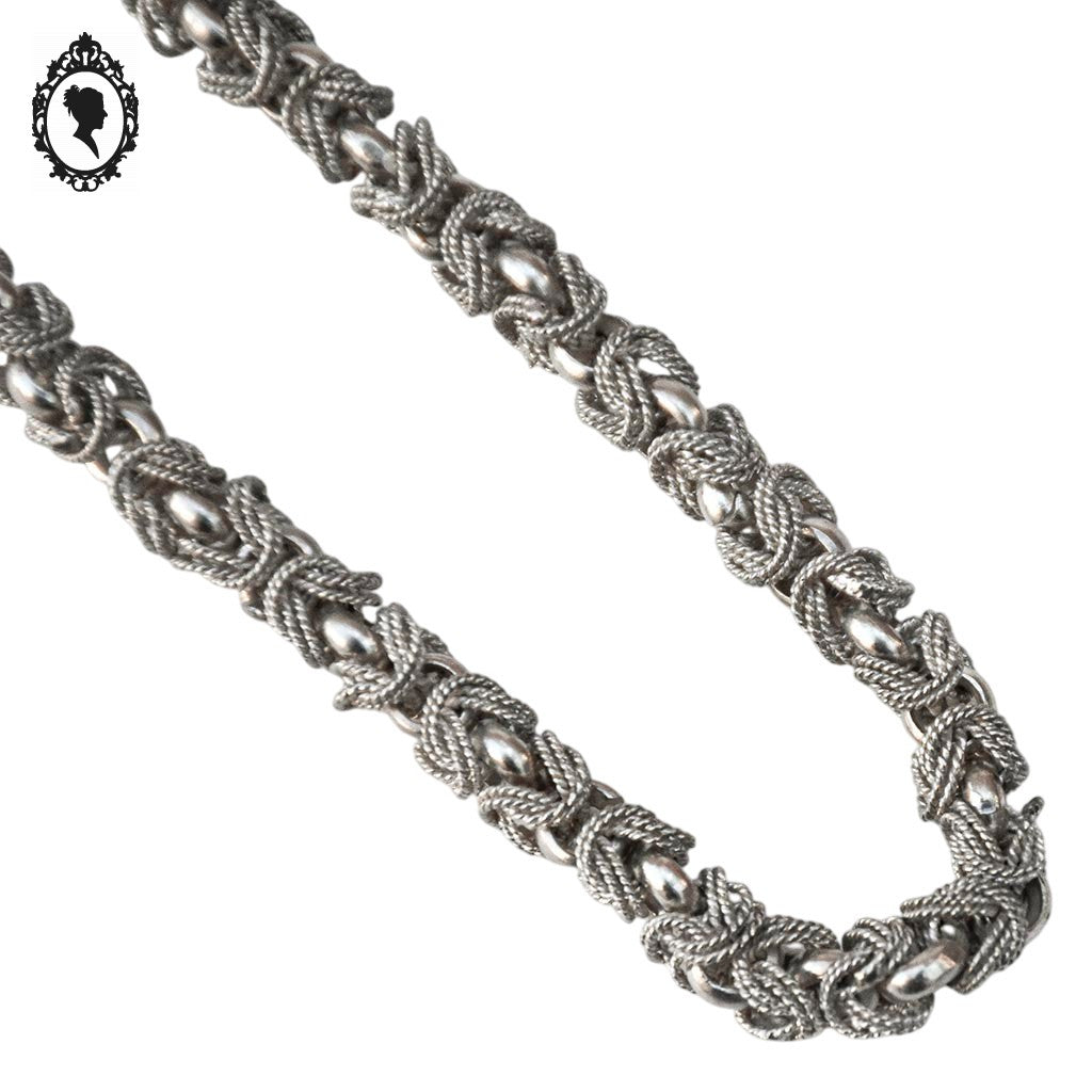 Collier chaîne byzantine métal argent serpentin articulé