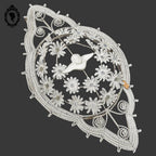 Couronne florale ange perles blanches objet de curiosité mortuaire ancienne 1900 H 76 cm