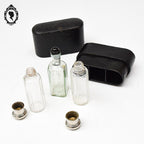 Écrin composé de 3 flacons anciens pharmaceutiques collection voyage