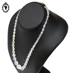 Élégant collier en cristal aurore boréale AB blanc en cascade bijou ancien vintage