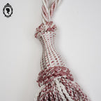Embrasse pompon cordon rose tendre blanc passementerie pour rideau neuf