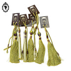 Embrasse pompon gland de clé perle cordon vert passementerie pour rideau style Houles neuf