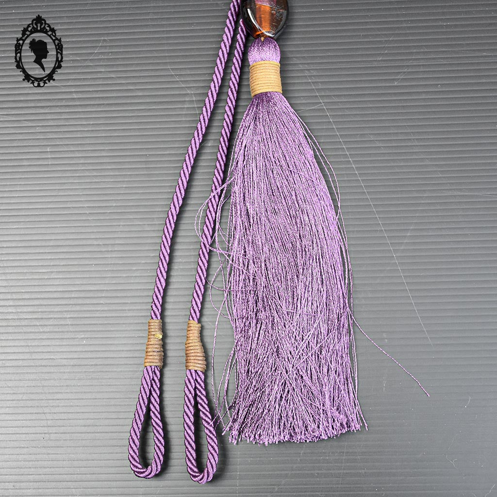 Embrasse pompon gland de clé perle cordon violet passementerie pour rideau style Houles neuf