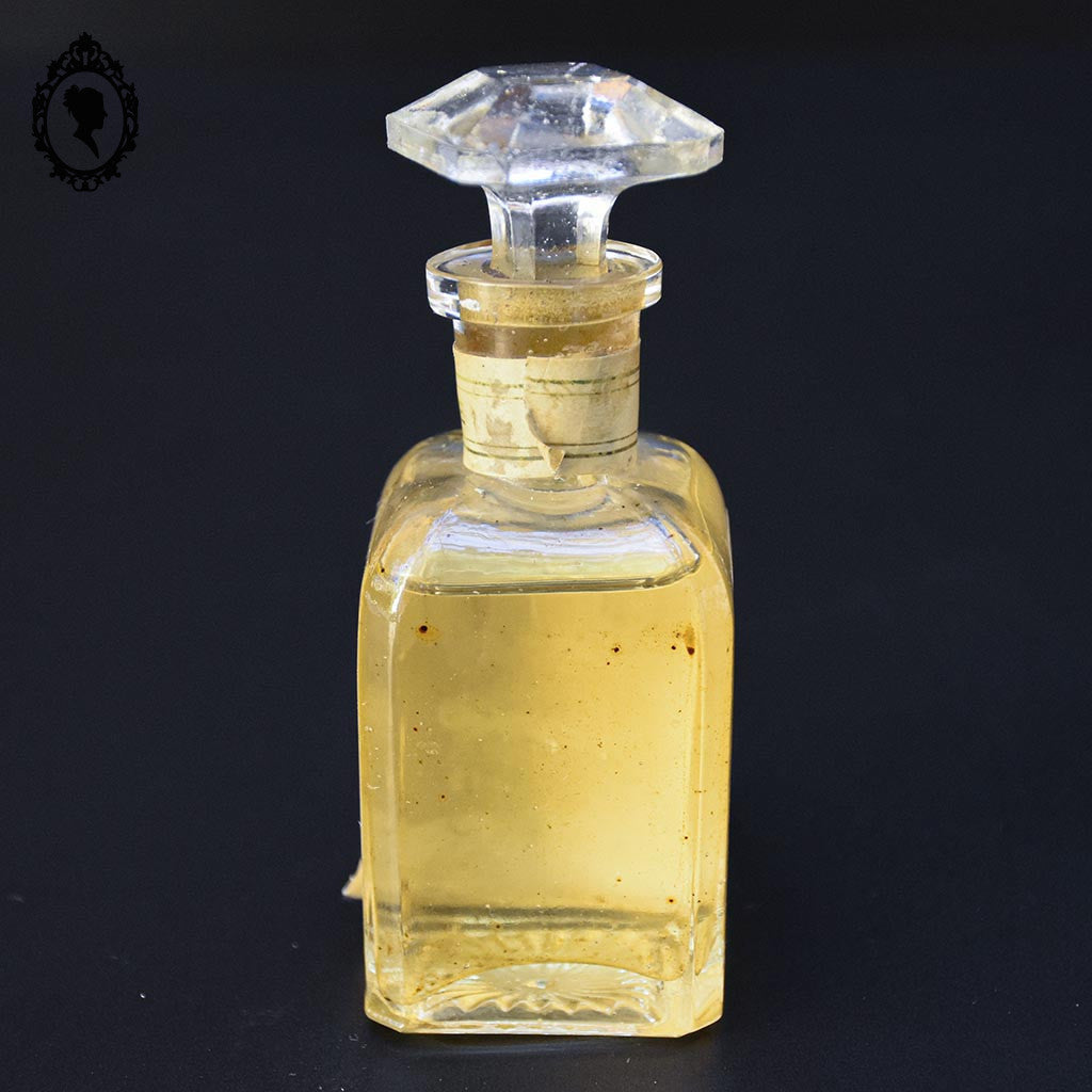 Flacon ancien collection en cristal héliotrope Anglais London pour cheveux et barbe
