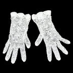 Gants blanc femme crochet ajouré T 6 12 - 6,5