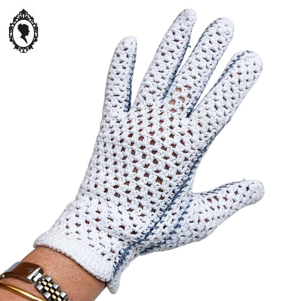 Gants blancs coton épais femme crochet ajouré T 6 12 - 6,5