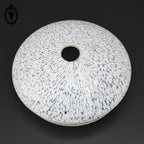 Globe tulipe abat-jour blanc rond verre de Clichy moucheté Art déco