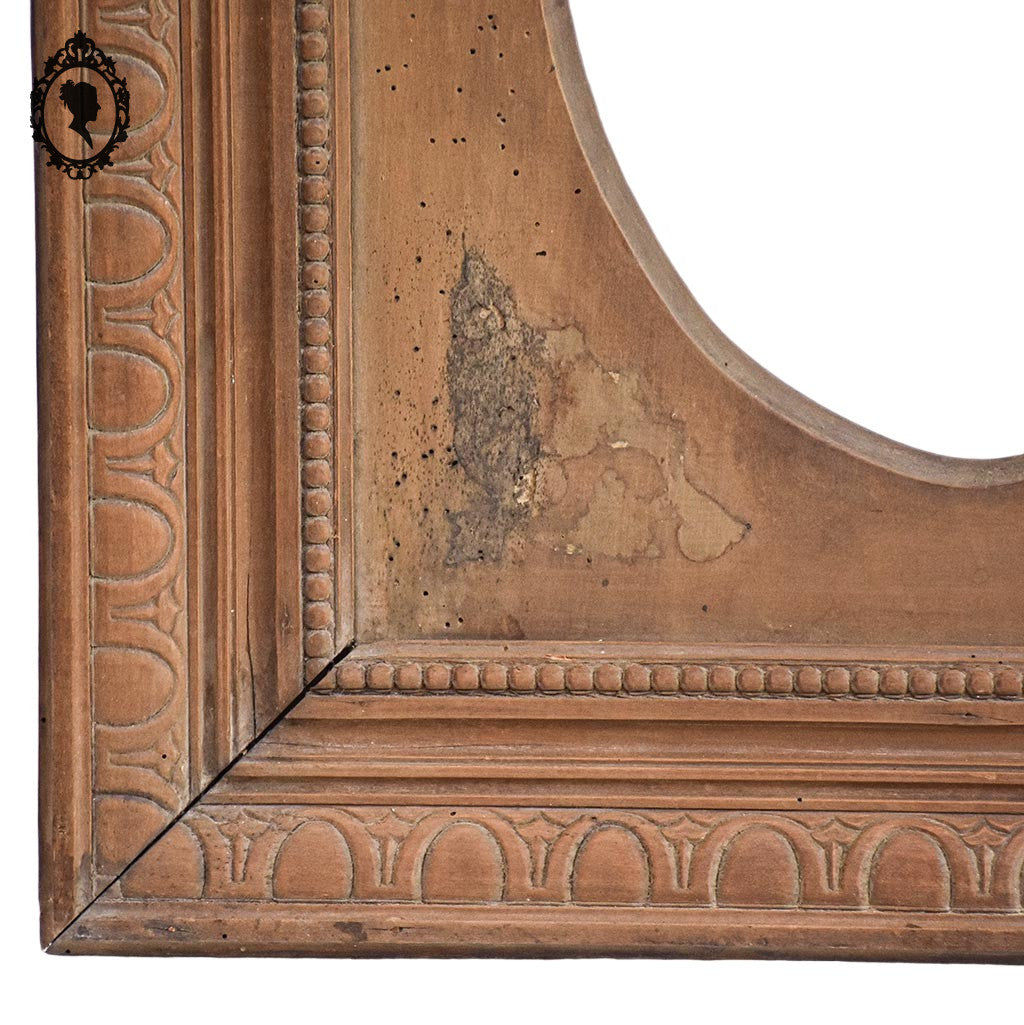 Grand cadre rectangulaire intérieur ovale bois sculpté vide 53 x 65 cm ancien