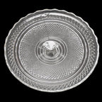 Grand compotier coupelle coupe serviteur plat sur pied en verre moulé festonné