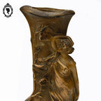 Grand vase Art Nouveau Gustave Van Vaerenbergh en plâtre marron ancien