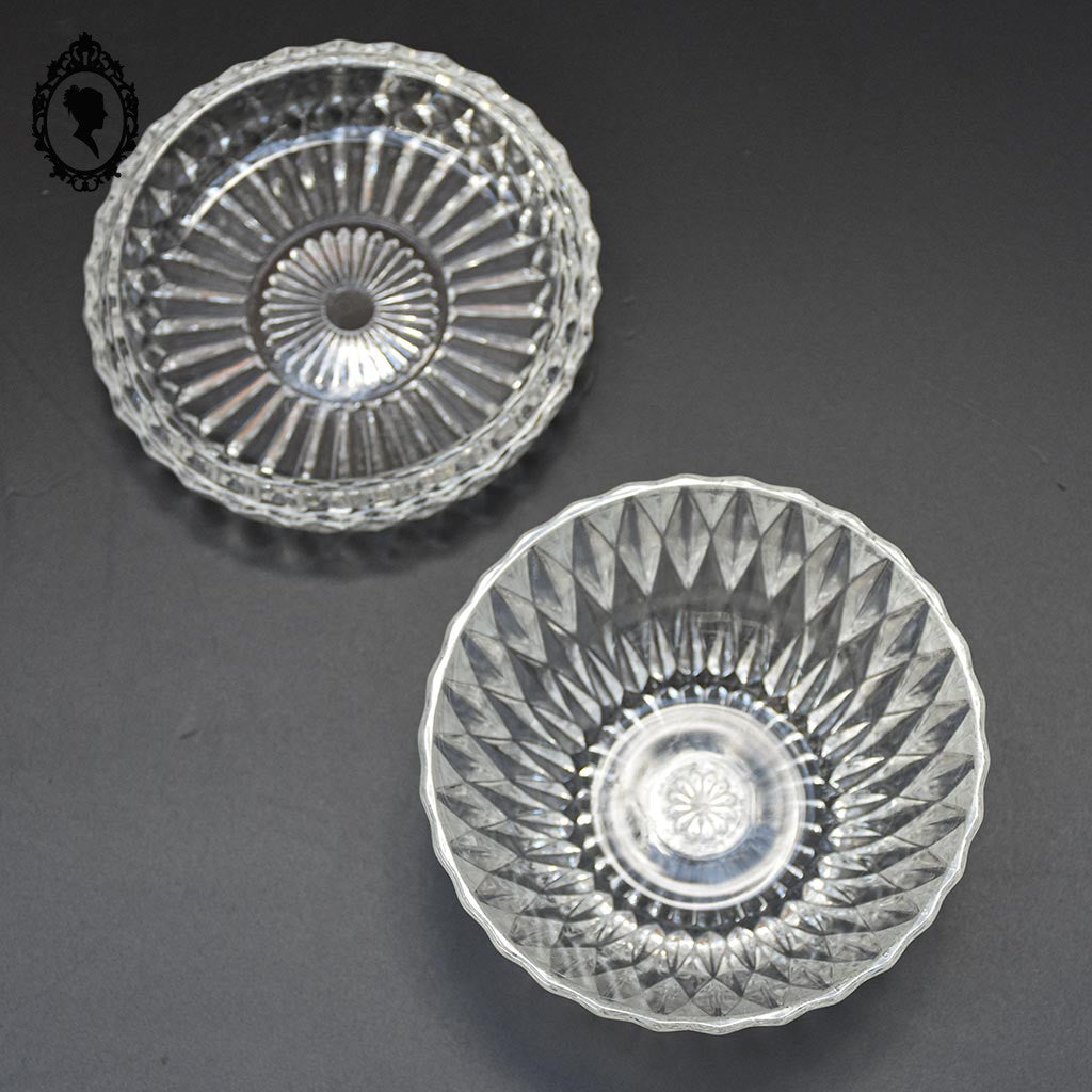 Jolie bonbonnière sucrier rond verre semi cristal Duralex vintage