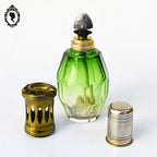 Lampe style berger collection Lusac Paris verte verre ou cristal multi-facette ancienne