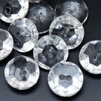 Lot 11 boutons diamant verre blanc transparent facetté D 2,3 cm 23 mm anciens