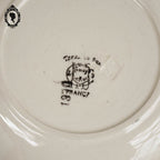 Lot 2 assiettes creuses fleuries beige noir orange Choisy le Roi vintage