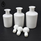 Lot 3 flacons bouteilles verre blanc opaline fleurie 3 tailles années 70 vintage