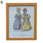 Lot 4 cadres de dames « La mode » robes anciennes H 35 cm