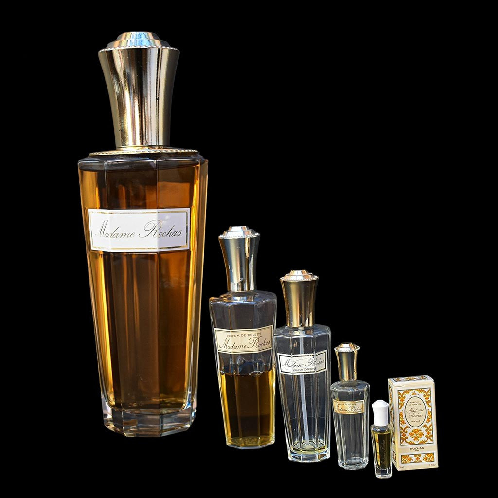 Lot 5 flacons factices Dummy Parfum Madame de Rochas vintage objet de collection, vitrine parfumerie