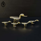 Lot 5 statues figurines canard et canetons dorés en laiton ou bronze vintage