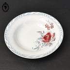 Lot 6 assiettes creuses fleur rose bleue LOT Digoin Sarreguemines vintage