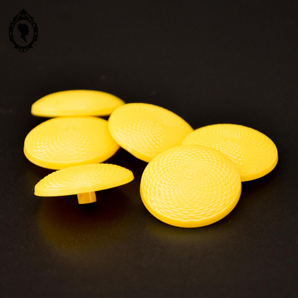 Lot 6 boutons ronds cabochons jaune orangé vintage 2,2 cm